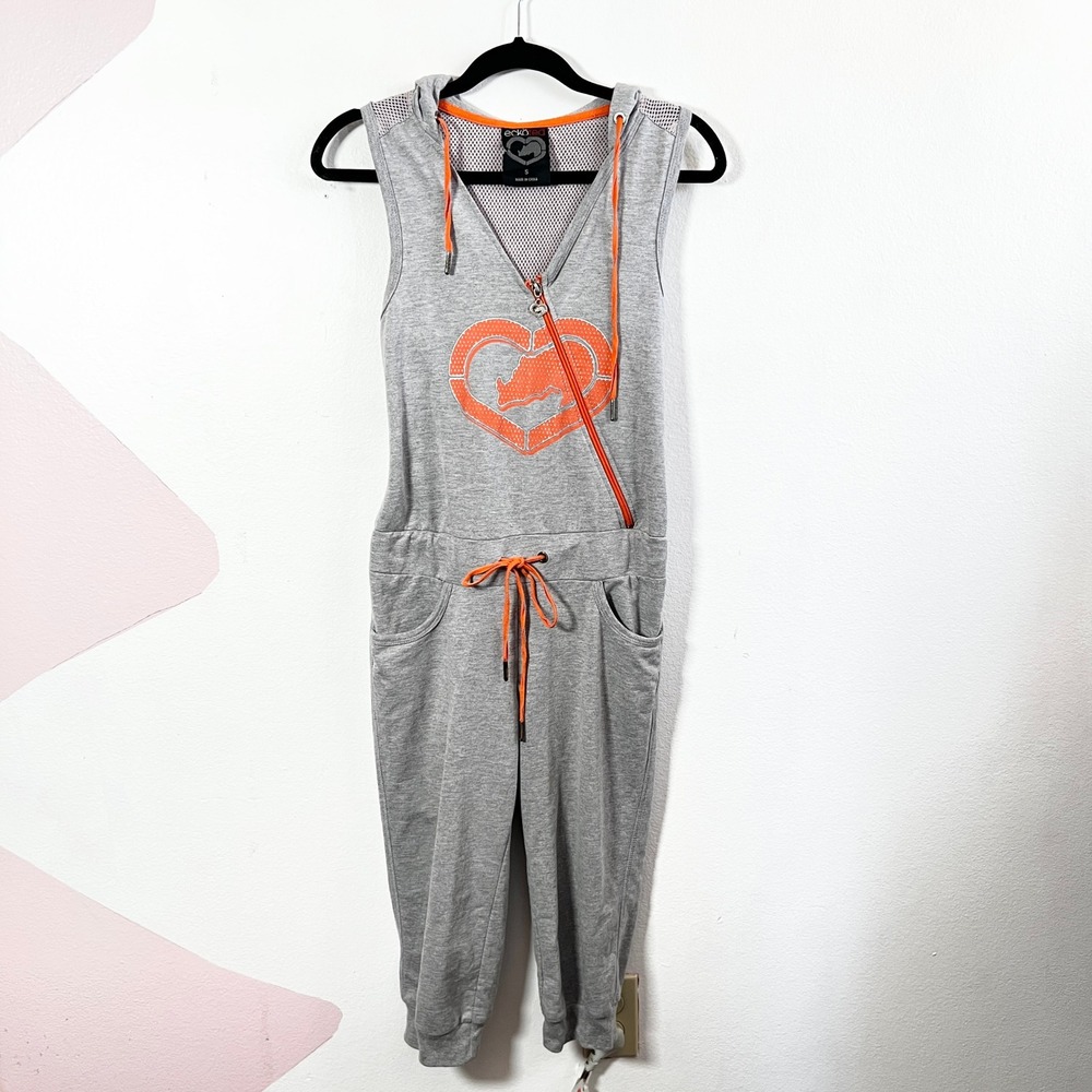 Vintage Echo Red Jumpsuit Size Small Drawstring Waist & Pockets Y2K 2000s